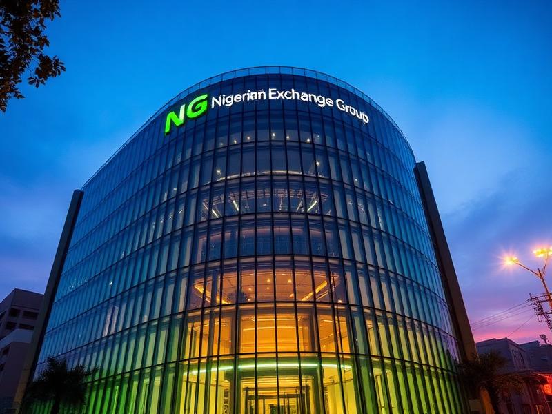 Nigerian Exchange Group building at dusk